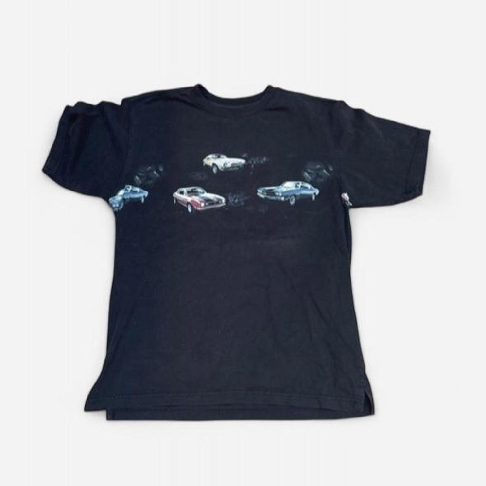Vintage Style Men's Classic Muscle Cars Graphic T-Shirt Black Medium